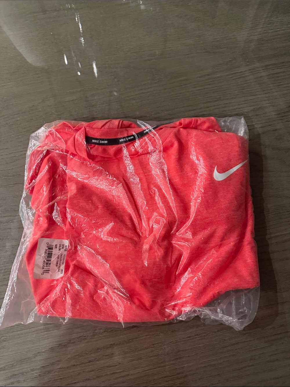 Nike Mens Coral Red Dri-FIT Long Sleeve Large Tee